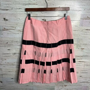 Vintage  Carlisle pink black pleated skirt size 8